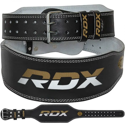 RDX Belt 4" Leather — Black/Gold